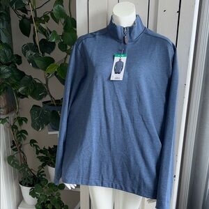 Johnston & Murphy reversible Men's Heather Navy Quarter-Zip Pullover XL NWT